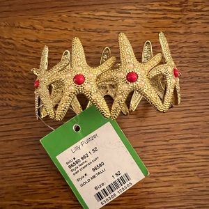 Starfish Lilly Pulitzer bracelet- Gold Tone with red and pearl accents-NWT-96580